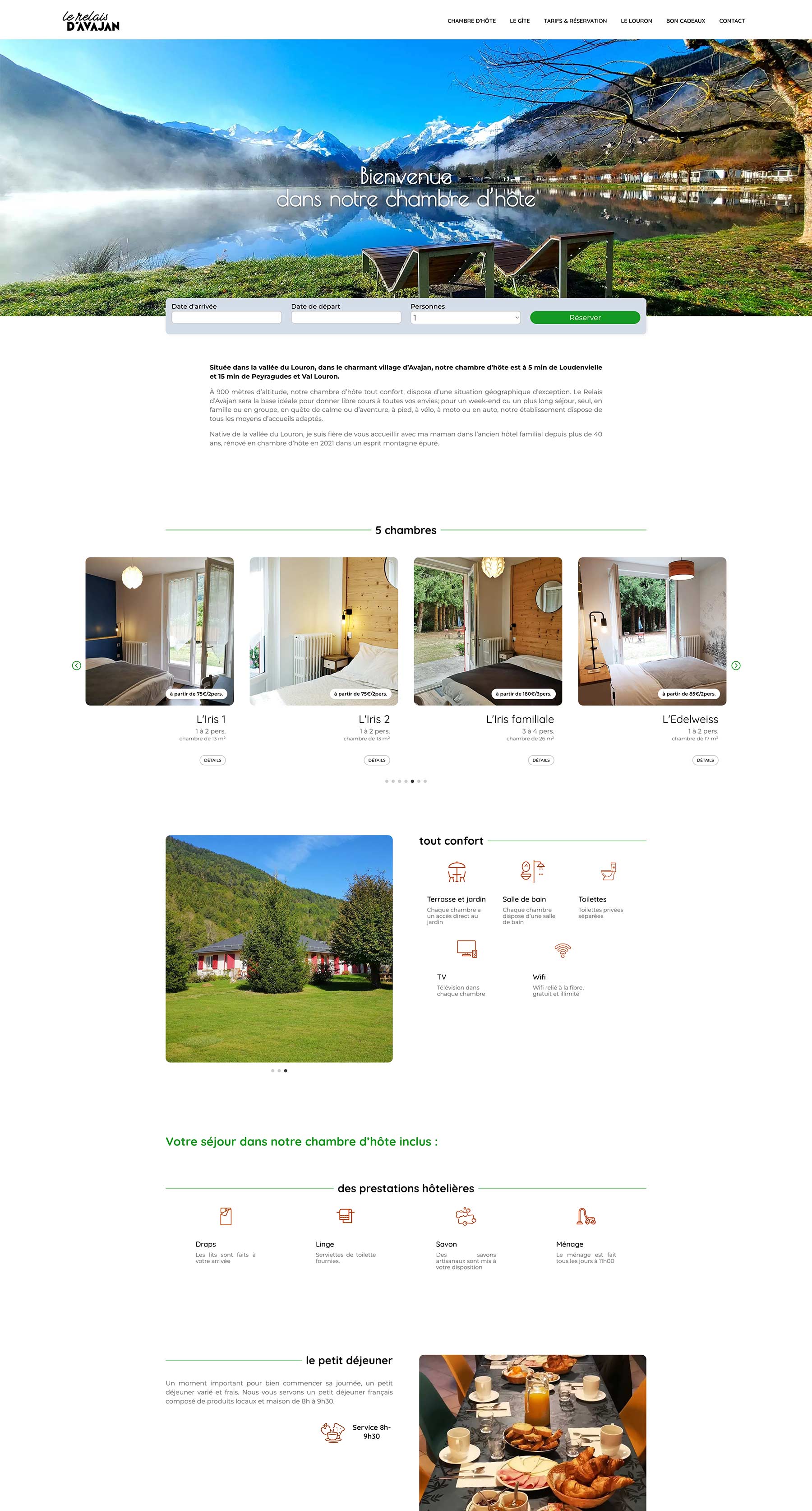 Accueil site internet Relais d'Avajan