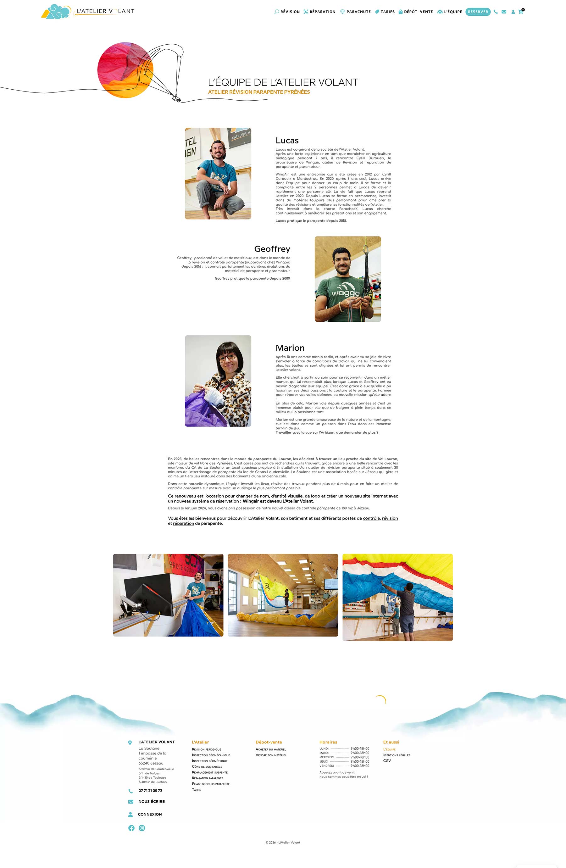 lateliervolant.fr - page Équipe